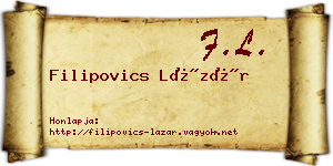 Filipovics Lázár névjegykártya